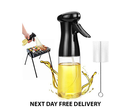 Milukon Oil bottle Sprayers,200ml Olive Oil Sprayer, Oil Sprayer for Cooking, BBQ, Oil Sprayer, for Kitchen, BBQ, Baking（Black）