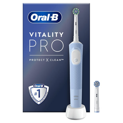 Oral-B Vitality Pro Electric Toothbrushes For Adults, Gifts For Him / Her, 1 Handle, 2 Toothbrush Heads, 3 Brushing Modes Including Sensitive Plus, 2 Pin UK Plug, Black