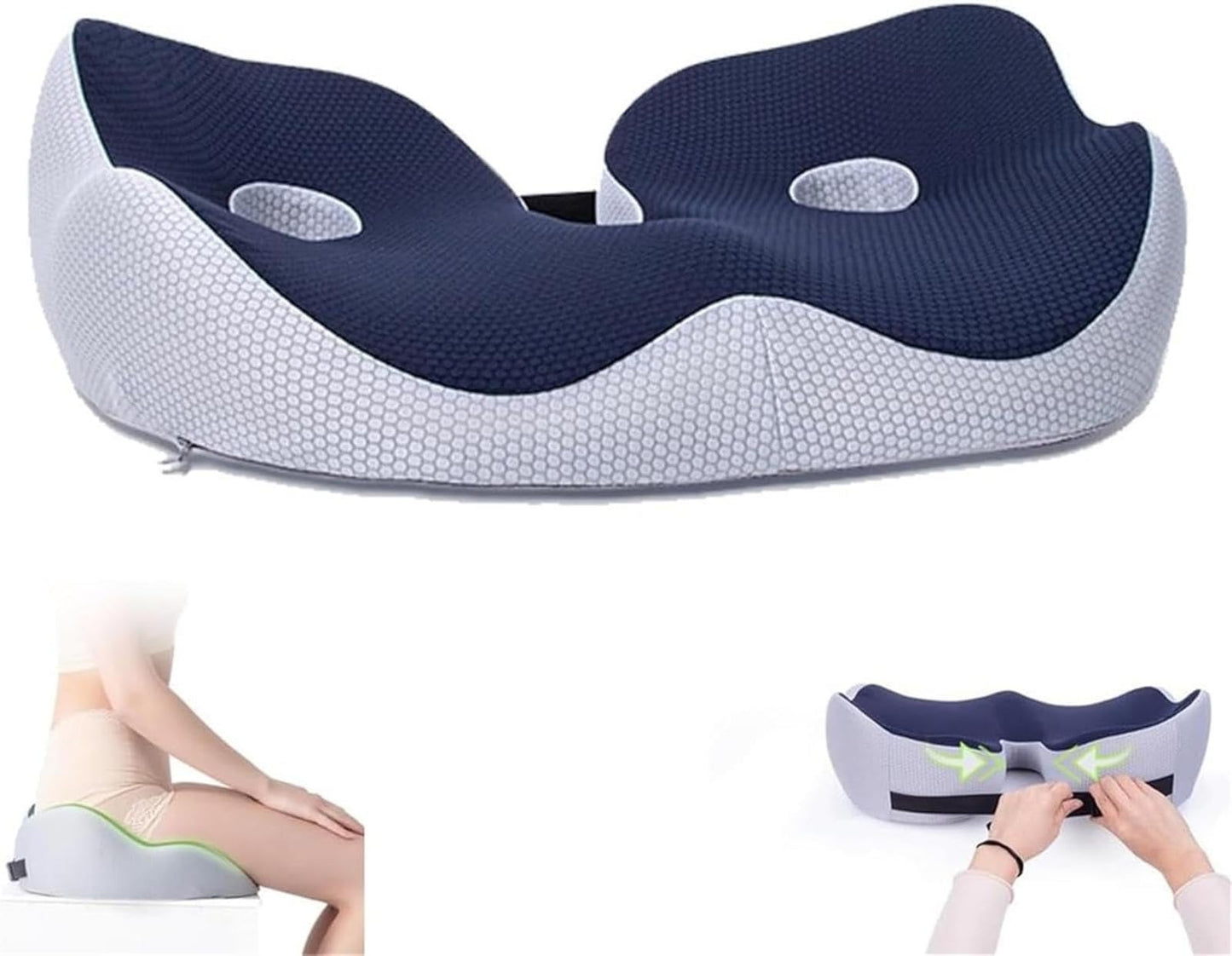 Qeepucak Outfany Ergoseat, Libiyi Outfany Ergoseat, Hilipert Ergoseat, Hilipert Memorys Foam Seat Cushion, Orthopedic Seat Cushion, for Long Sitting, Workers, Students for Studying, Writing