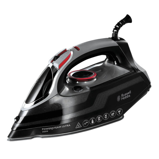 Russell Hobbs Power Steam Ultra Iron, Ceramic Non-stick soleplate, 210gm Steam Shot, 70gm Continuous steam, 350ml Water Tank, Self-clean, Anti-calc & Anti-drip function
