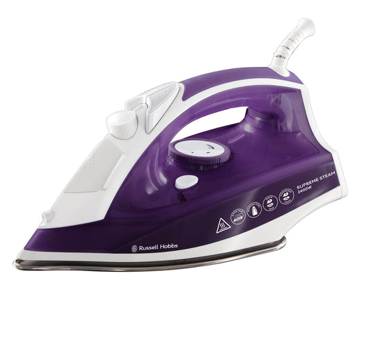 Russell Hobbs Supreme Steam Iron, Powerful vertical steam function, Non-stick stainless steel soleplate, Easy fill 300ml Water Tank, 110gm Steam Shot, 40gm Continuous steam