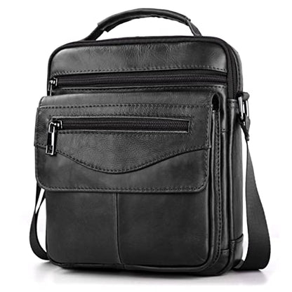 SPAHER Men Leather Handbags Shoulder Bags Messenger Business Crossbody Satchel Sling Waterproof Travel Bag Daily Man Gift with Adjustable Shoulder Strap