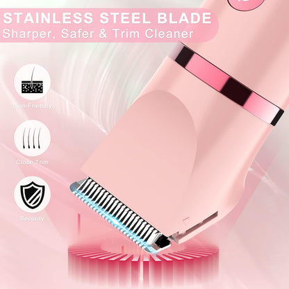 Scttomon Electric Lady Shaver for Women Painless Electric Razor Bikini Trimmer Facial Hair Removal Body Hair Trimmer for Face Legs Underarm Pubic Hair Wet and Dry Flawless 3 in 1