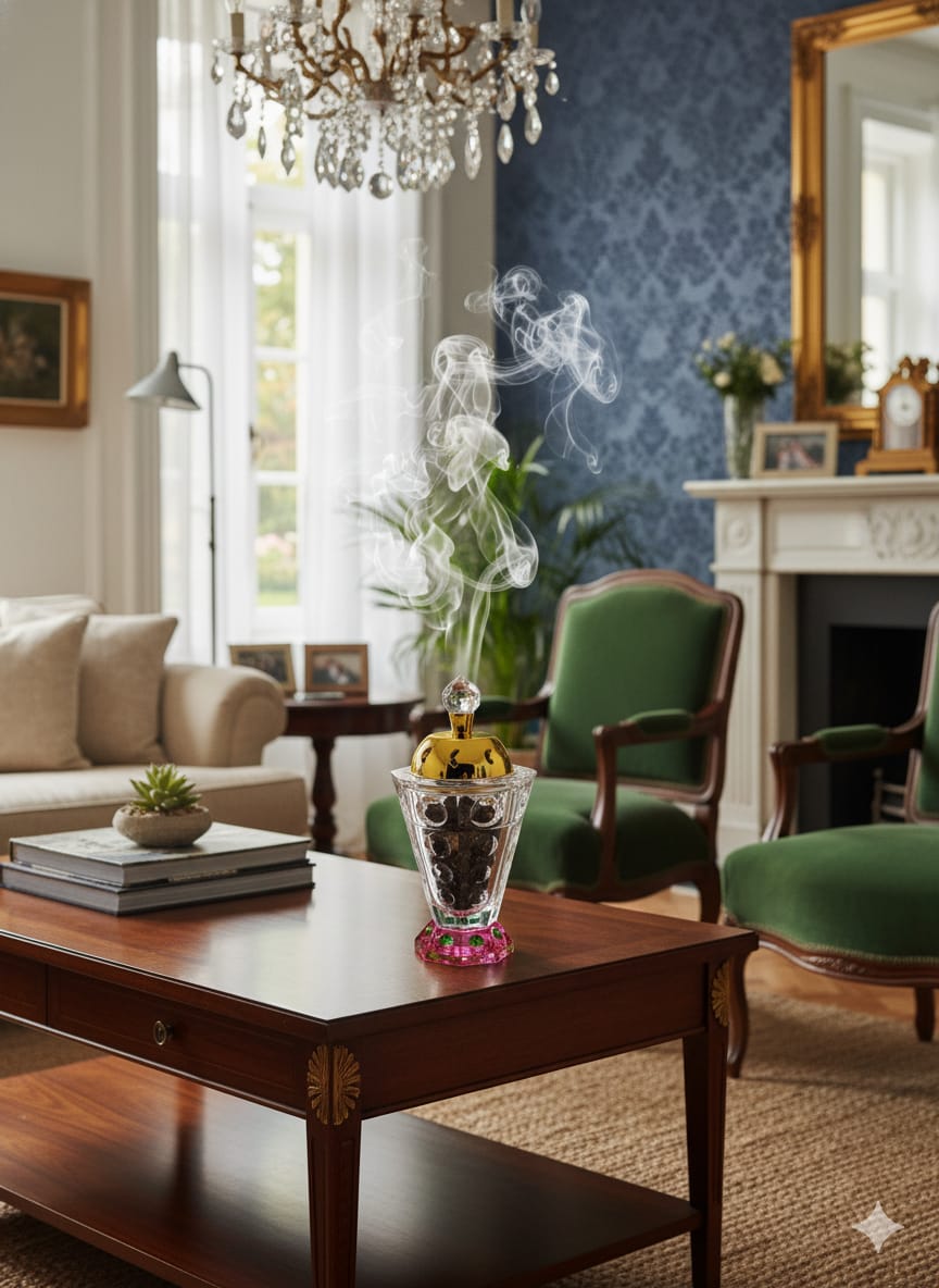 Luxury Crystal Glass Bakhoor Burner Arabian Incense Mabkhara Oud Bur- Small size