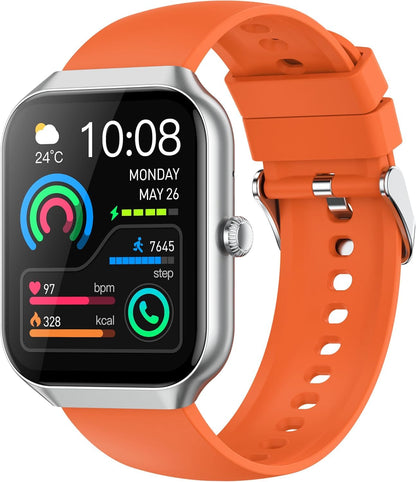 Smart Watch for Men Women Answer/Make Calls, 1.96" Fitness with Step Counter Heart Rate Sleep Monitor, Fitness Sports Activity Waterproof, Smartwatches for Android IOS