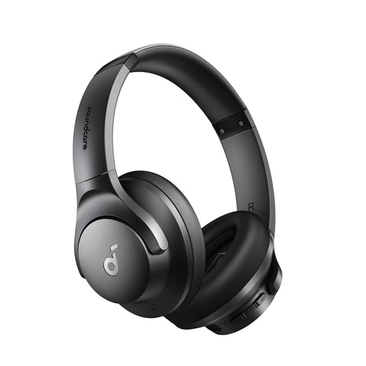 Soundcore by Anker Hybrid Active Noise Cancelling Foldable Headphones, Wireless Over-Ear Bluetooth, Hi-Res Audio, Big Bass, Customize via an App