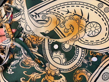 Summer Print Long Sleeve & Long Dress with New Fashion Style