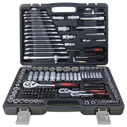 Takezuaa 46 Pieces Socket Wrench Set,Drive Ratchet Wrench Bits & Driver,with Flexible Extension Rods,Quick Release Reversible Ratchet,Spanner Sets with Storage Case for Auto Repairing and Household