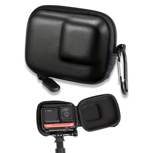 TalNite Black Mini Carrying Case for Gopro Hero,Hard Shell Travel Storage Case,Waterproof Bag Case for DJI Osmo Action,Akaso,Campark,YI Action Camera and More