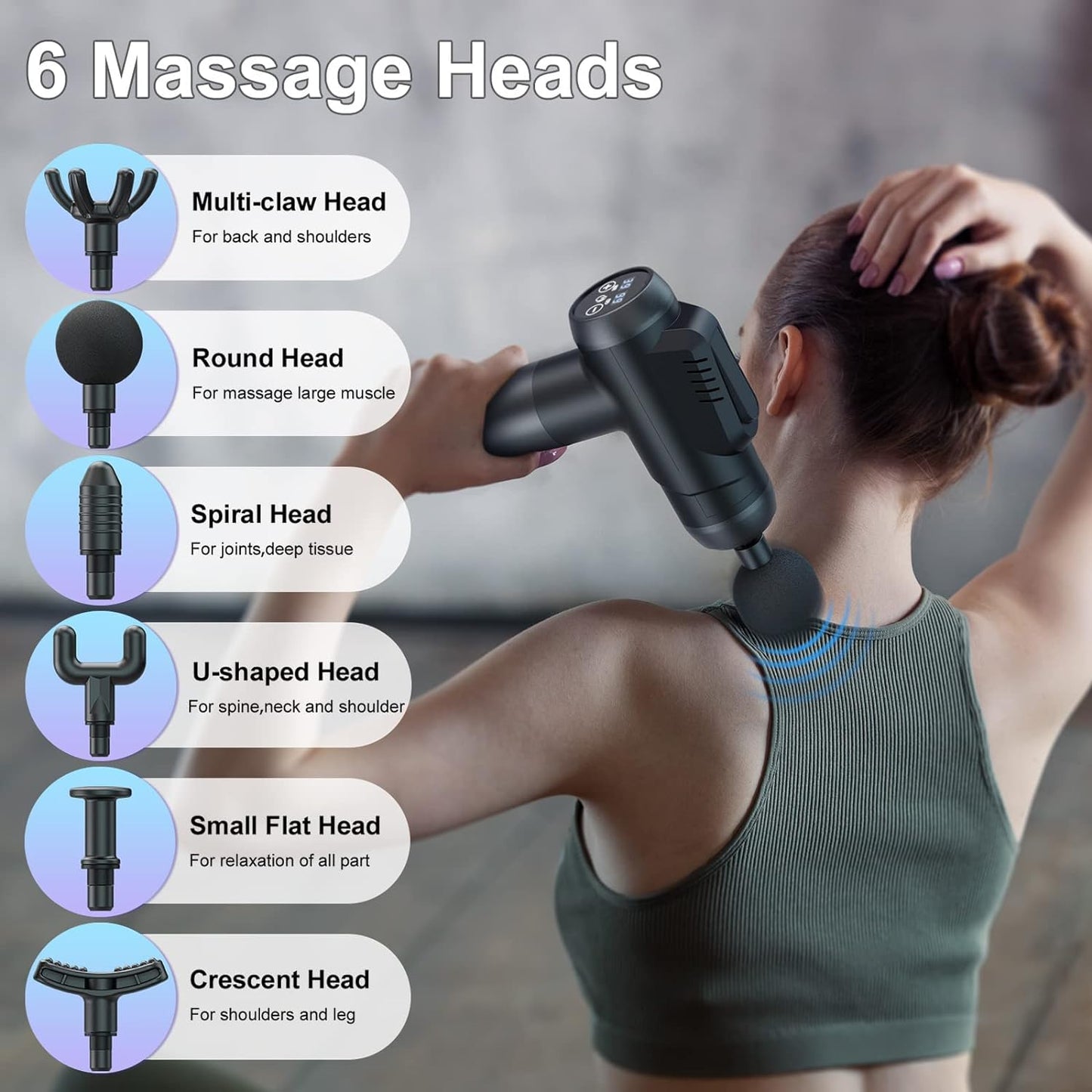 Timiyou Massage Gun, Massage Gun Deep Tissue, Back Massagers for Muscle Pain Relief, 99 Speeds Powerful Percussion Massage Machine with LCD Touch Screen