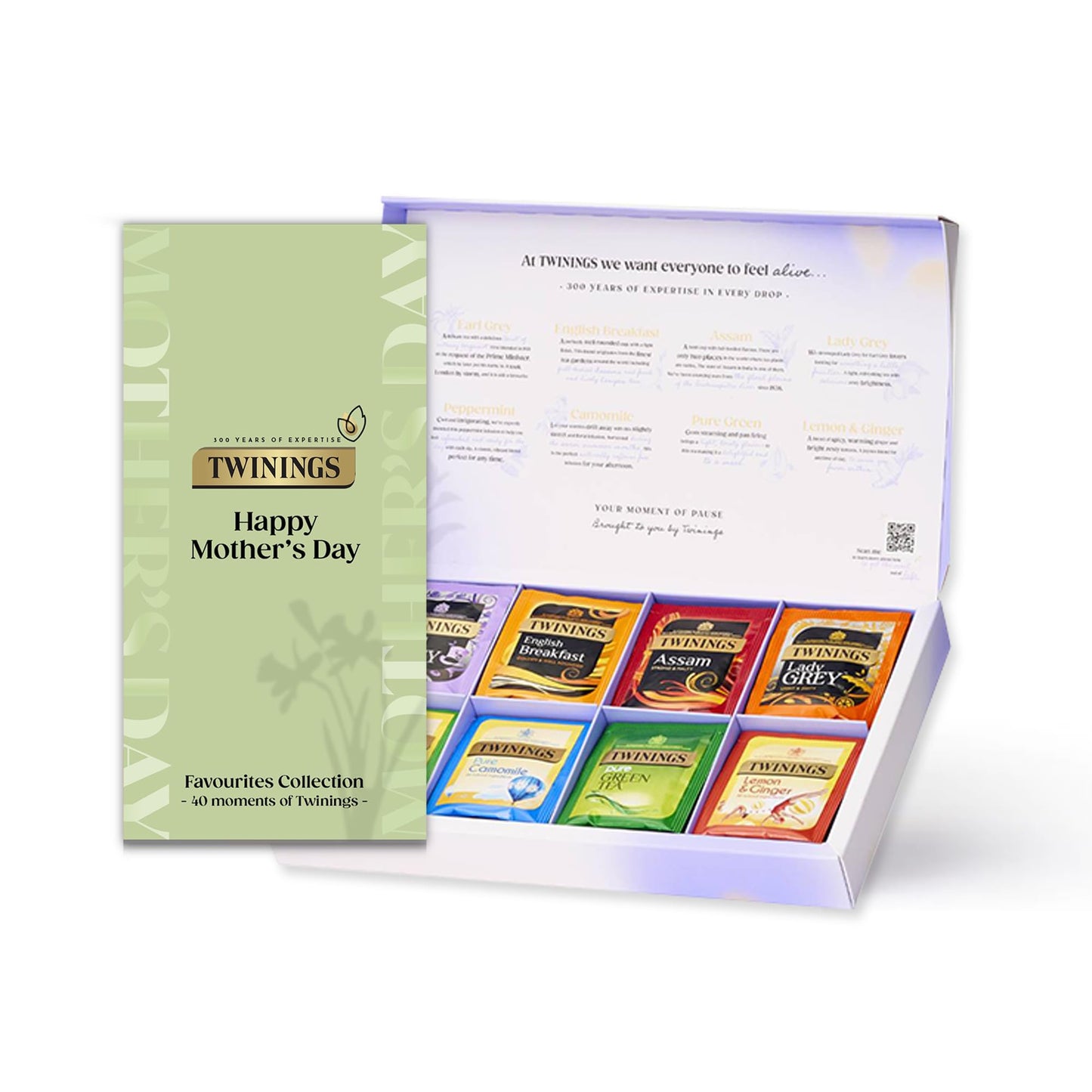 Twinings Superblends Collection Gift Box | Green Tea & Herbal Infusions Selection Box | Wellness Gift | 8 flavours | 40 Recyclable Individually Wrapped Plant-Based Tea Bags