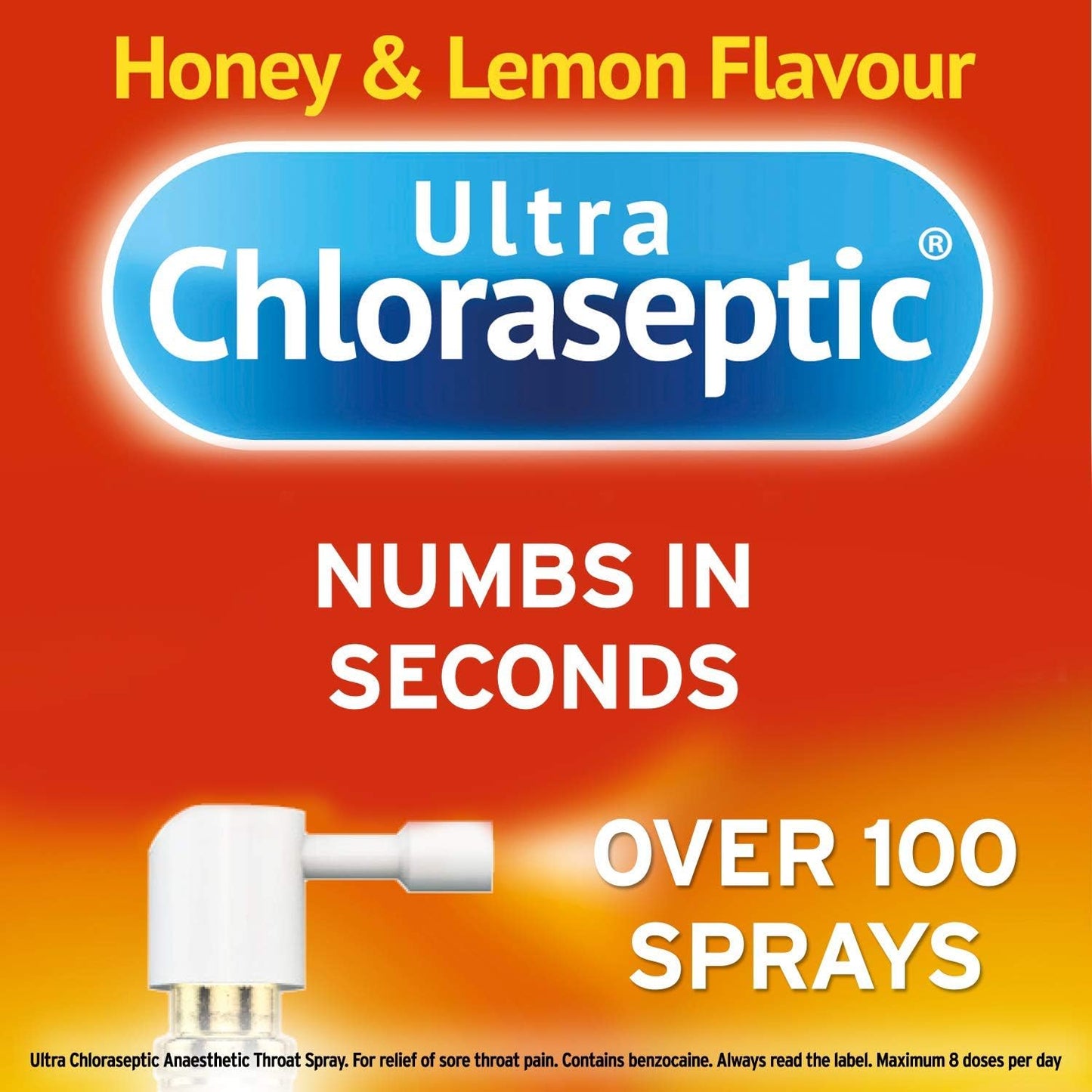 Ultra Chloraseptic Anaesthetic Throat Spray, 15ml, Honey & Lemon Flavour, fast