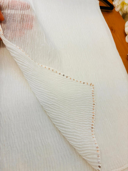 White Super Soft Crêpe Cotton Hijab Fabric