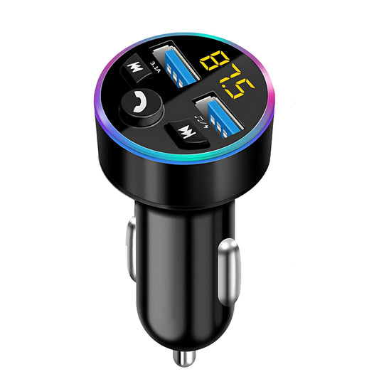 YCTech Bluetooth Car Charger Adapter, FM Transmitter Aux Car Wireless Radio Adapter, Hand-Free Calling, Music Player, for iPhone Pro Max, Samsung
