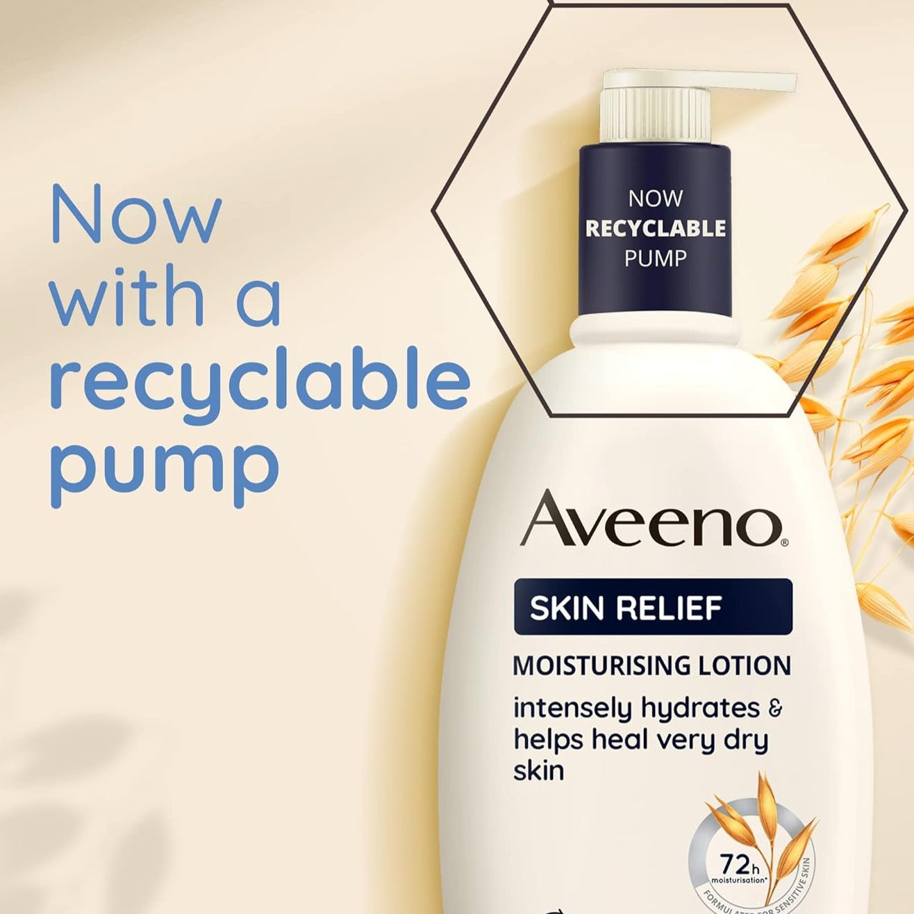 Aveeno Skin Relief Moisturising Lotion | Soothes Skin From Day 1 | For Very Dry and Irritable Skin Care | With Shea Butter and Prebiotic Oatmeal, 500ml.