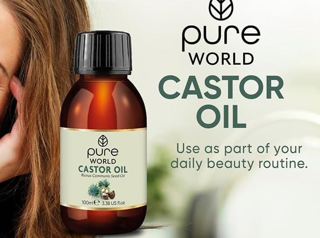 Castor Oil 100ML Cold,& Freshly Pressed 100% Pure World Natural Skin and Hair Eyebrows, Nails, Beard, Hair, Eyelash Growth.