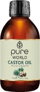 Pure World Natural Castor Oil 250ML Cold,& Freshly Pressed 100% Pure and Undiluted Hexane Free Nourish Your Skin and Hair Eyebrows, Nails, Beard, Hair, Eyelash Growth.