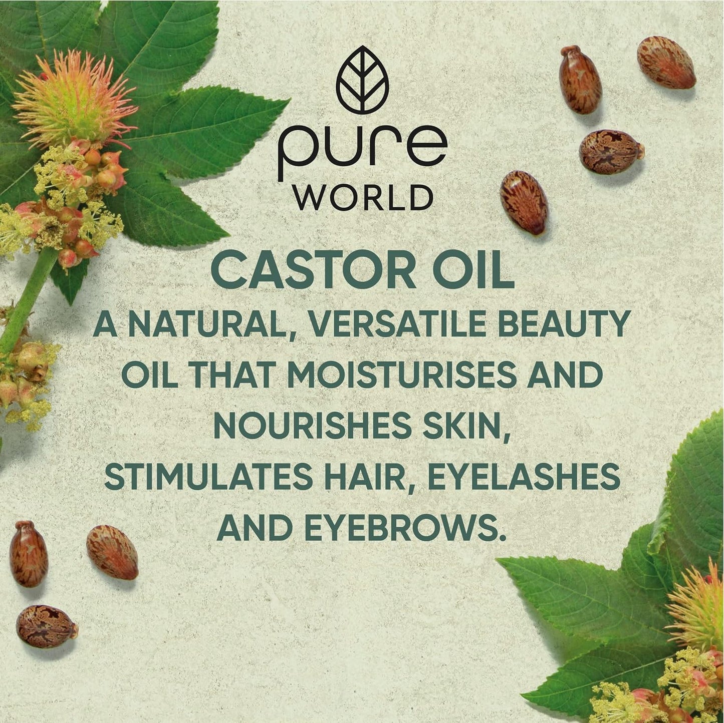 Castor Oil 100ML Cold,& Freshly Pressed 100% Pure World Natural Skin and Hair Eyebrows, Nails, Beard, Hair, Eyelash Growth.