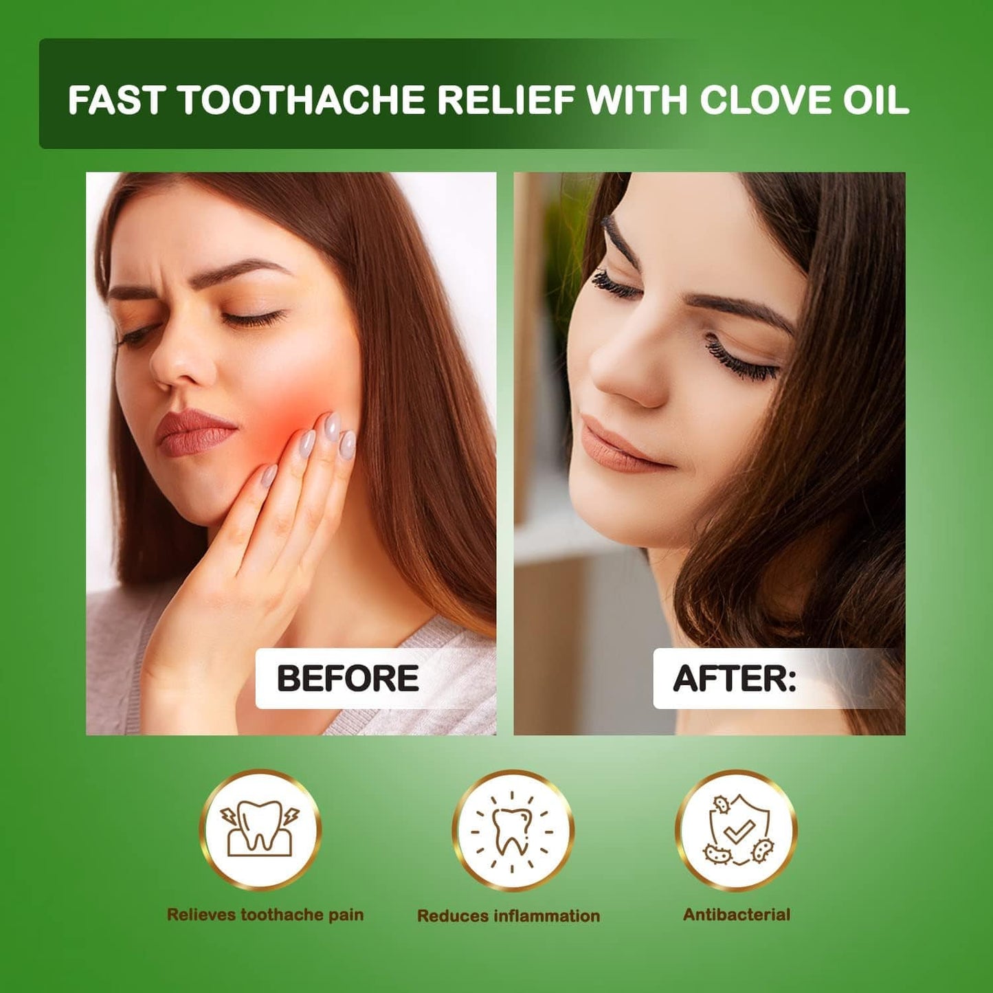 Clove Oil for Toothache Pain Relief, Cloves Oil - Tooth Pain Relief, Gum Pain, Essential Oil, Clove Oil for Teeth, Skin - 10ml