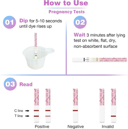 Easy@Home 50 Ovulation Test Strips and 20 Pregnancy Test Strips-Width of 5mm-Powered by Premom Ovulation