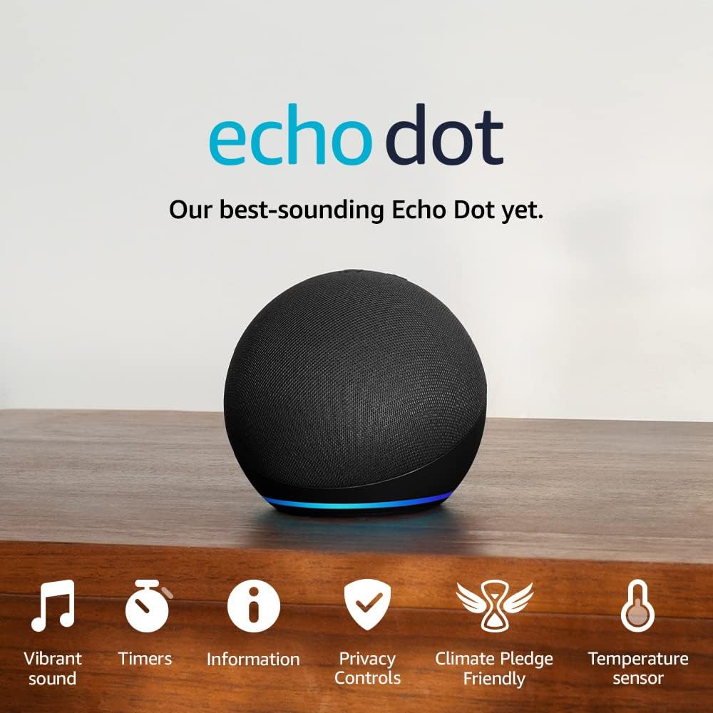 AMAZON Echo Dot (5th Gen) Smart Speaker with Alexa - Charcoal