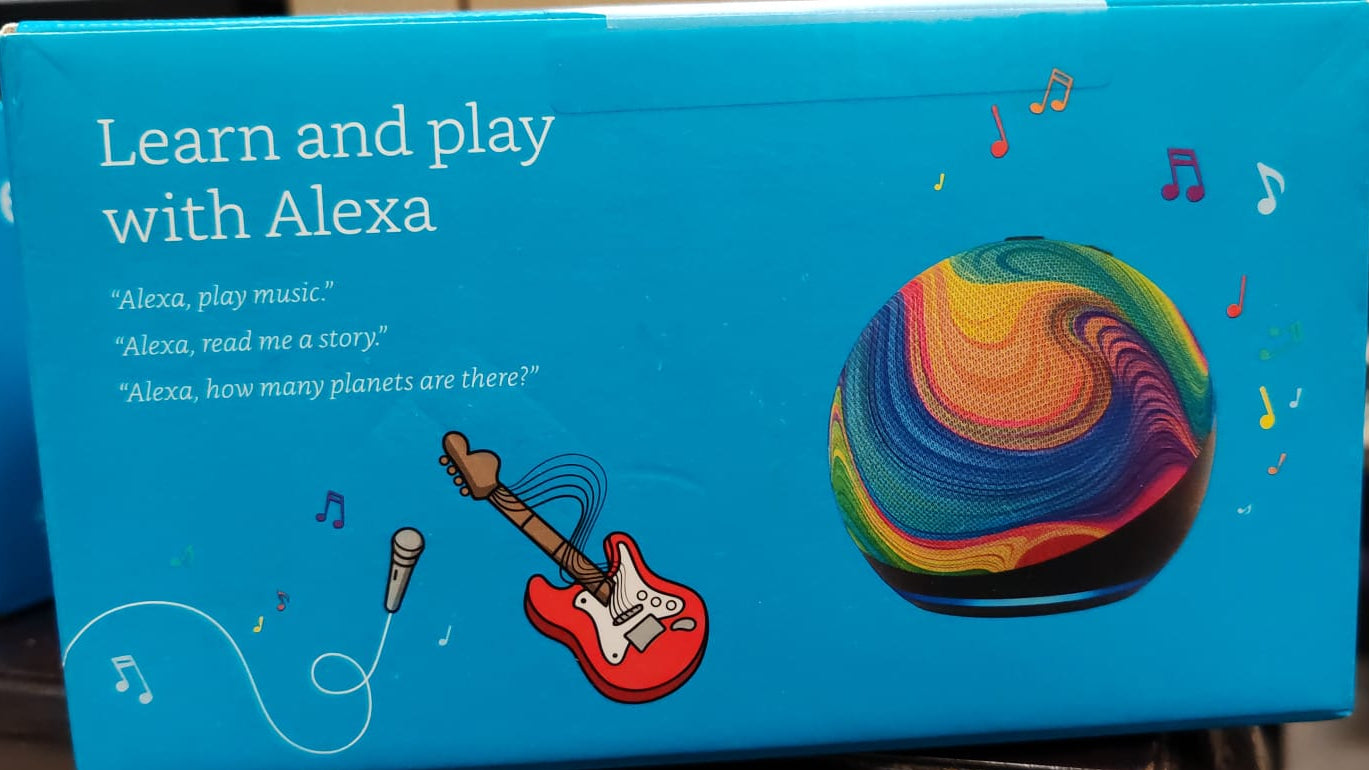 Echo Dot Kids (newest gen) | Wi-Fi and Bluetooth smart speaker with Alexa | Rainbow Swirl