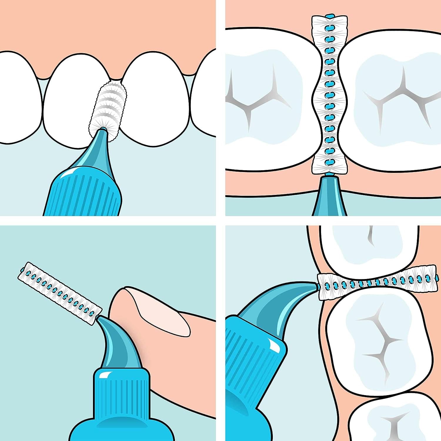 TePe Interdental Brush, Original, Yellow, 0.7 mm/ISO 4, 8pcs, plaque removal, efficient clean between the teeth, tooth floss, for narrow gaps.