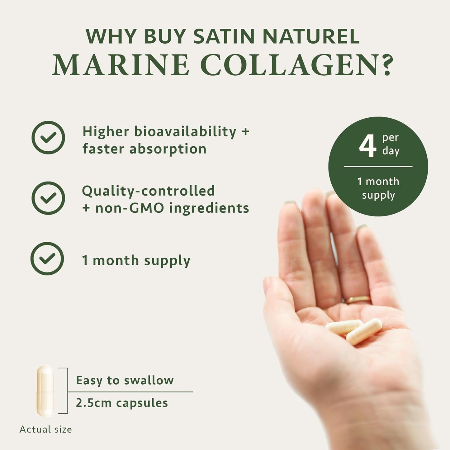 Marine Collagen Capsules with Hyaluronic Acid + Vitamin C 2400mg