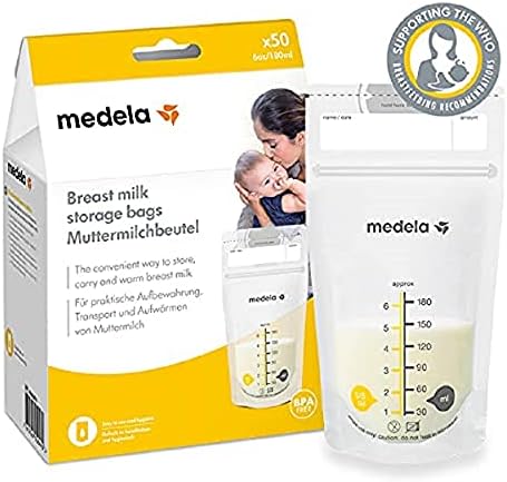 Breast Milk Storage Bags Medela Set of 180 ml - Pack of 50 BPA-free breast milk