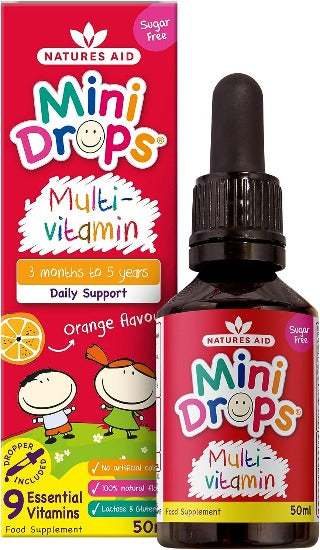 Natures Aid Mini Drops Multi vitamin for Infants and Children Sugar Free 50 ml