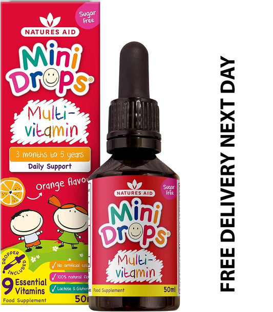 Natures Aid Mini Drops Multi vitamin for Infants and Children Sugar Free 50 ml