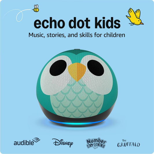 Echo Dot Kids (newest gen) | Wi-Fi and Bluetooth smart speaker with Alexa | Owl