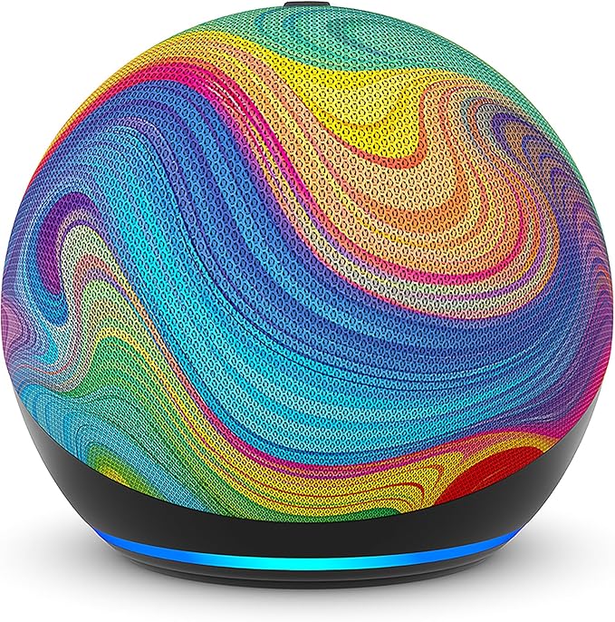 Echo Dot Kids (newest gen) | Wi-Fi and Bluetooth smart speaker with Alexa | Rainbow Swirl
