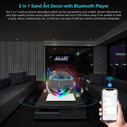 Sand Art Picture Bluetooth Speaker Wireless Rechargeable Blue