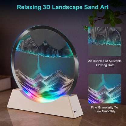 Sand Art Picture Bluetooth Speaker Wireless Rechargeable Blue