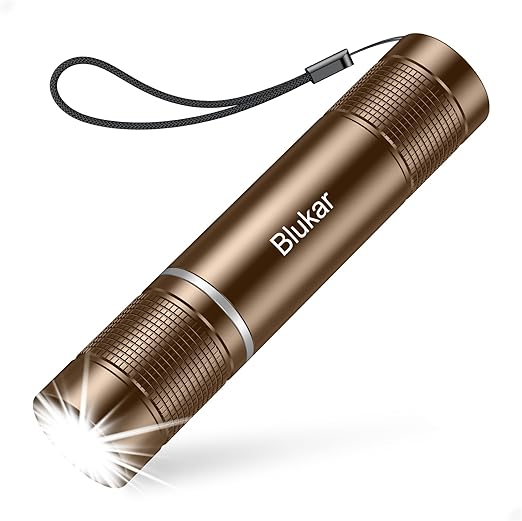 Blukar Rechargeable LED Torch - Super Bright, Adjustable Focus Flashlight with 4 Lighting Modes, Long Battery Life - Waterproof Pocket-Sized Torch for Power Cuts, Emergency, Camping, Hiking, Outdoor Use [Energy Class A+++]