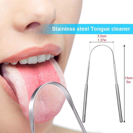 Tongue Scraper Stainless Steel Cleaners Fresh Breath Restored Taste U Shape