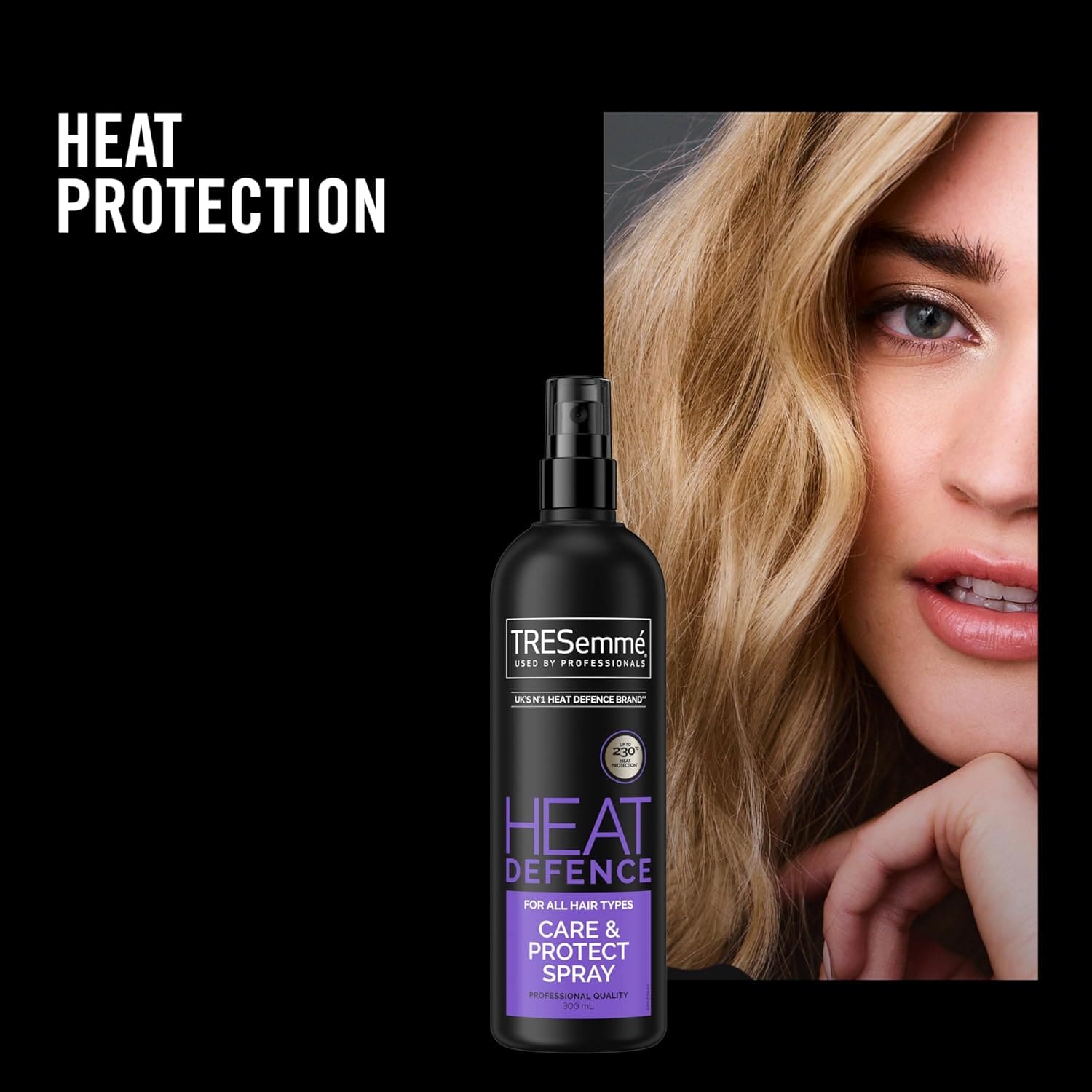 TRESemmé Care & Protect Heat Defence Spray UK’s no. 1 heat defense brand 230°C