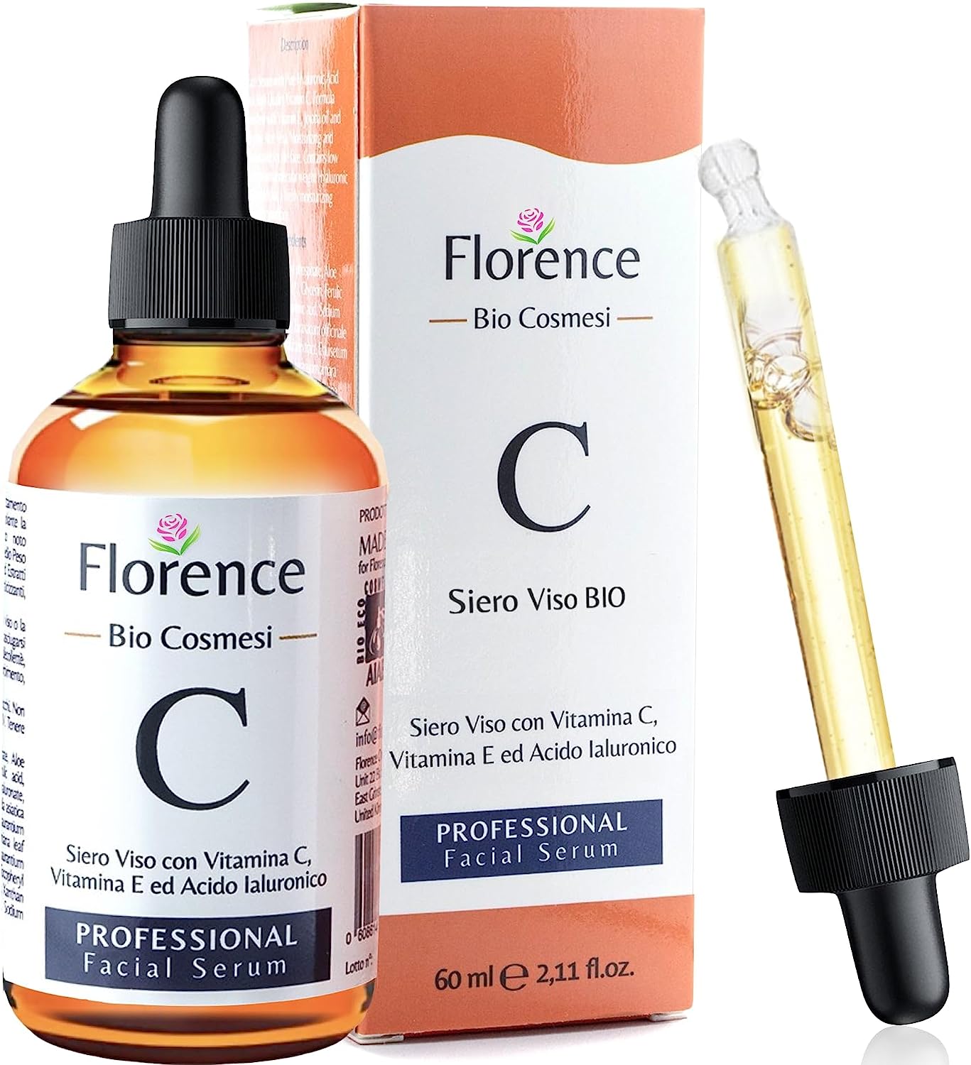 Organic Vitamin C Face Serum Hyaluronic Acid Lifting Florence Big 2.11oz